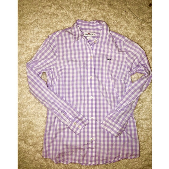Vineyard Vines Tops - Lavender/white gingham vineyard vines button down